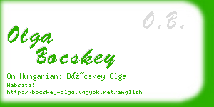 olga bocskey business card